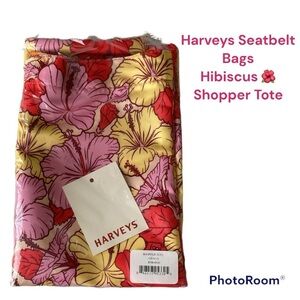 Harveys Seatbelt Bags Hibiscus Shopper Tote New With Tags